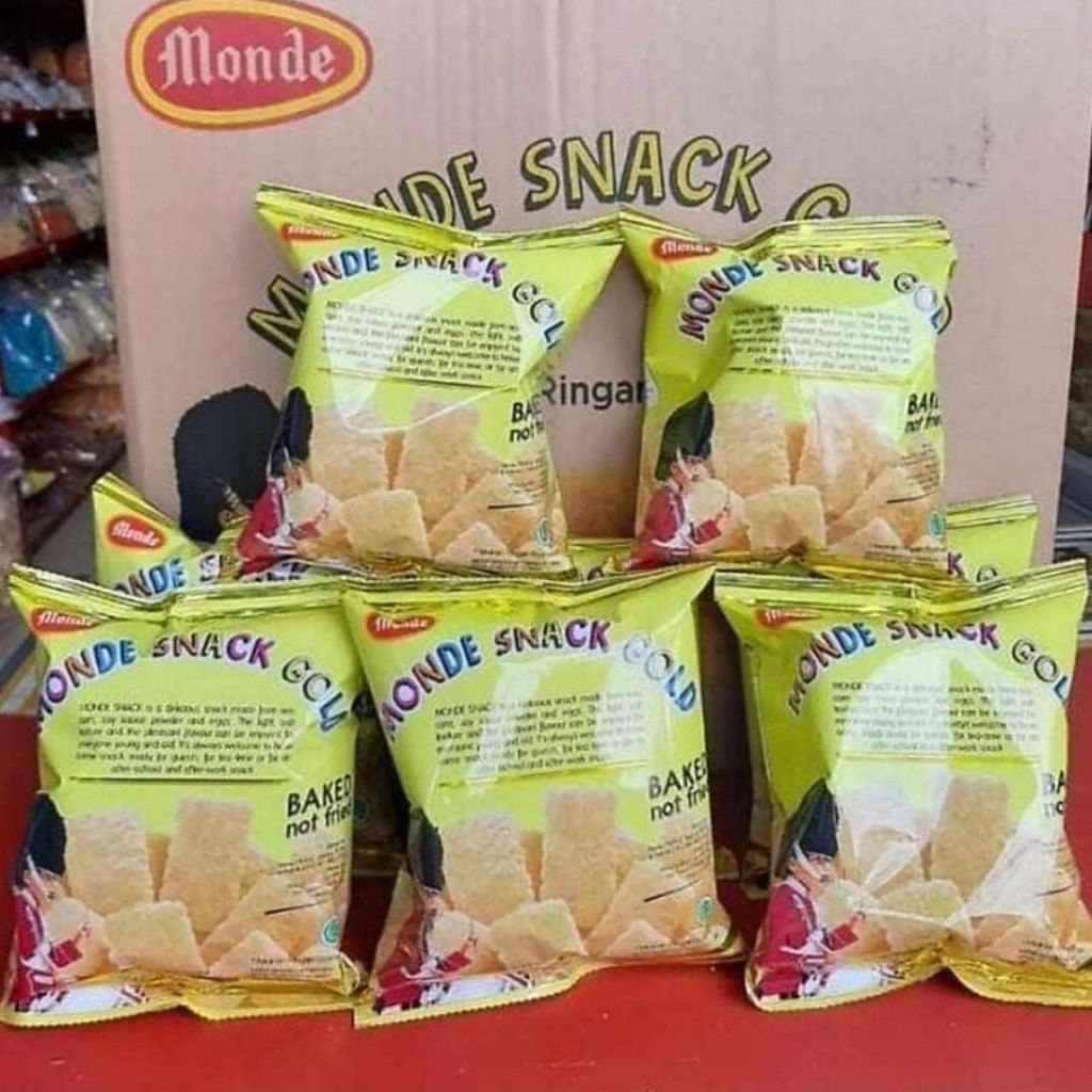 Cemilan Monde Snack Gold 1 Dus Isi 45pcs Kemasan 27gr