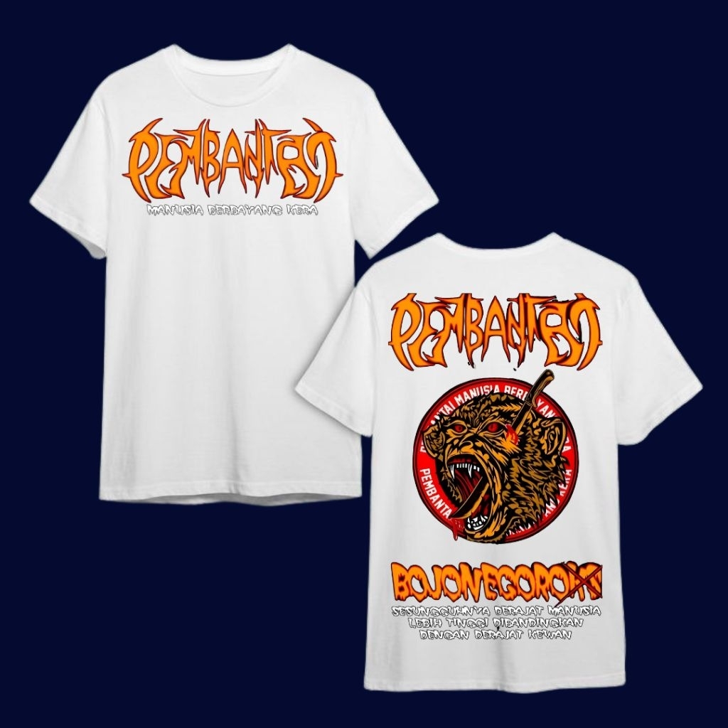 Promo Kaos Pembantai Manusia Berbayang Kera Bojonegoro Pria Wanita Unisex Bahan Cotton Combed Tebal 