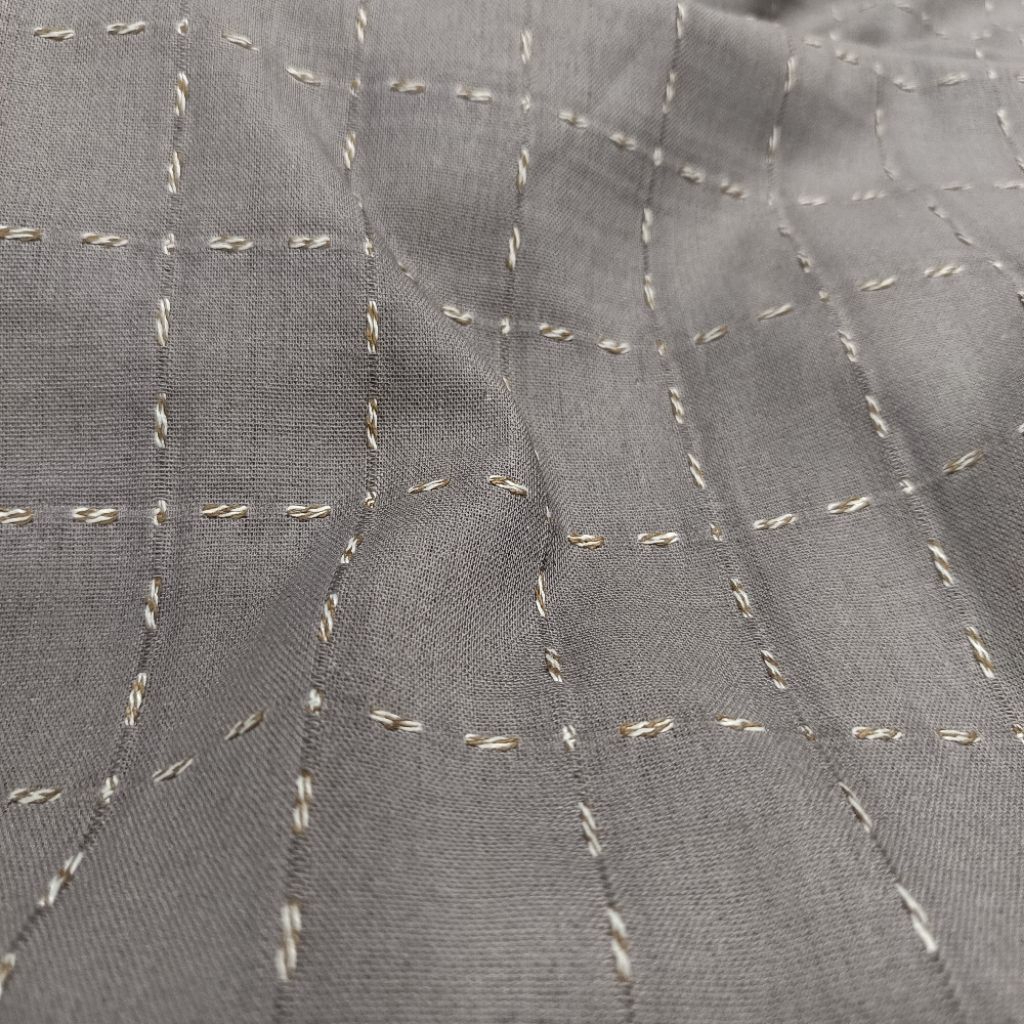 bahan katun linen bordir/kain linen/kain bordir