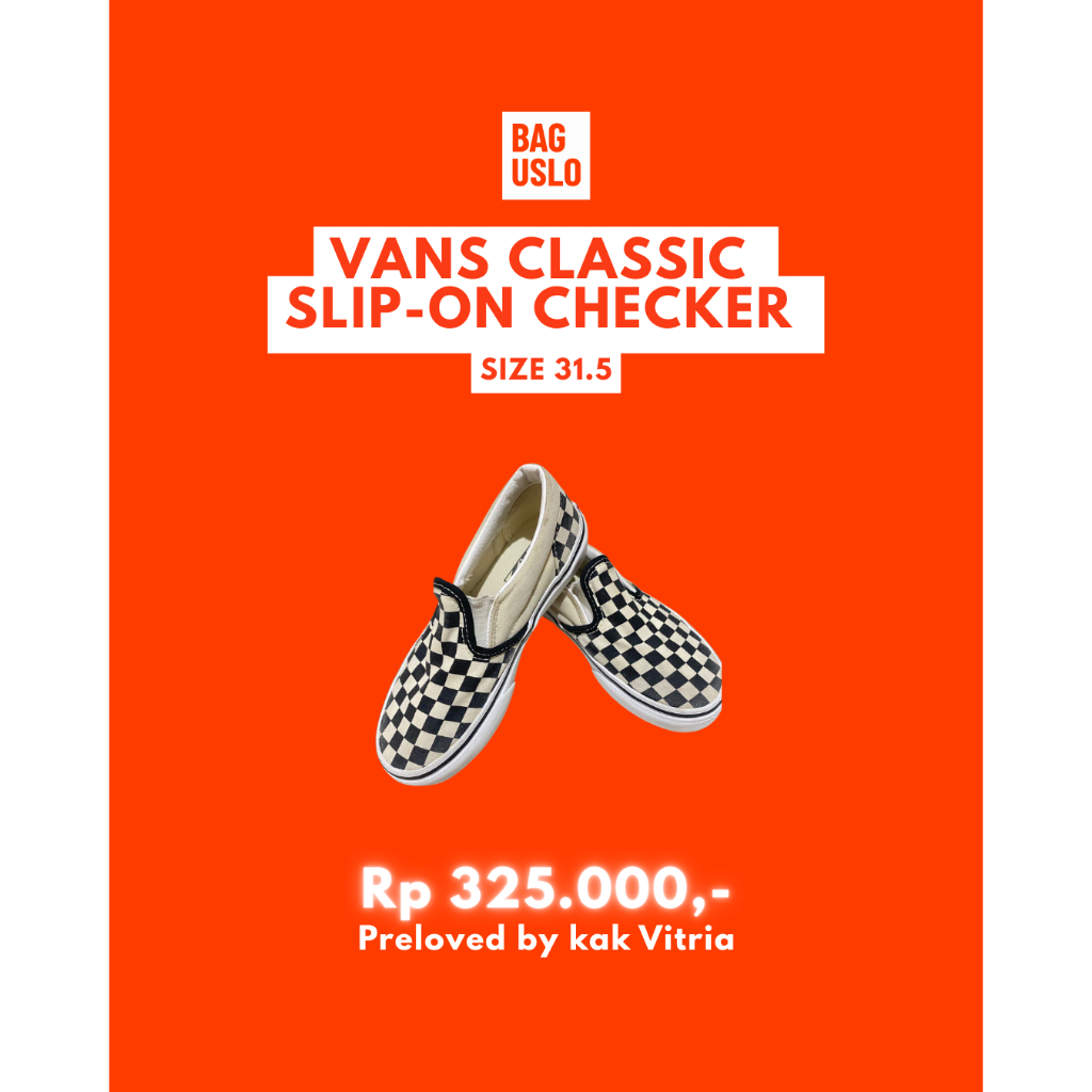 Prelove Vans Classic Slip On Checker
