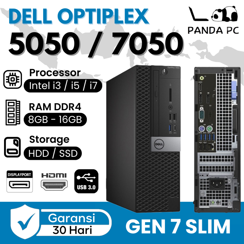 PC Dell Optiplex 3050 / 5050 / 7050 SFF i3 / i5 / i7 7th Gen / 6th Gen PC Slim