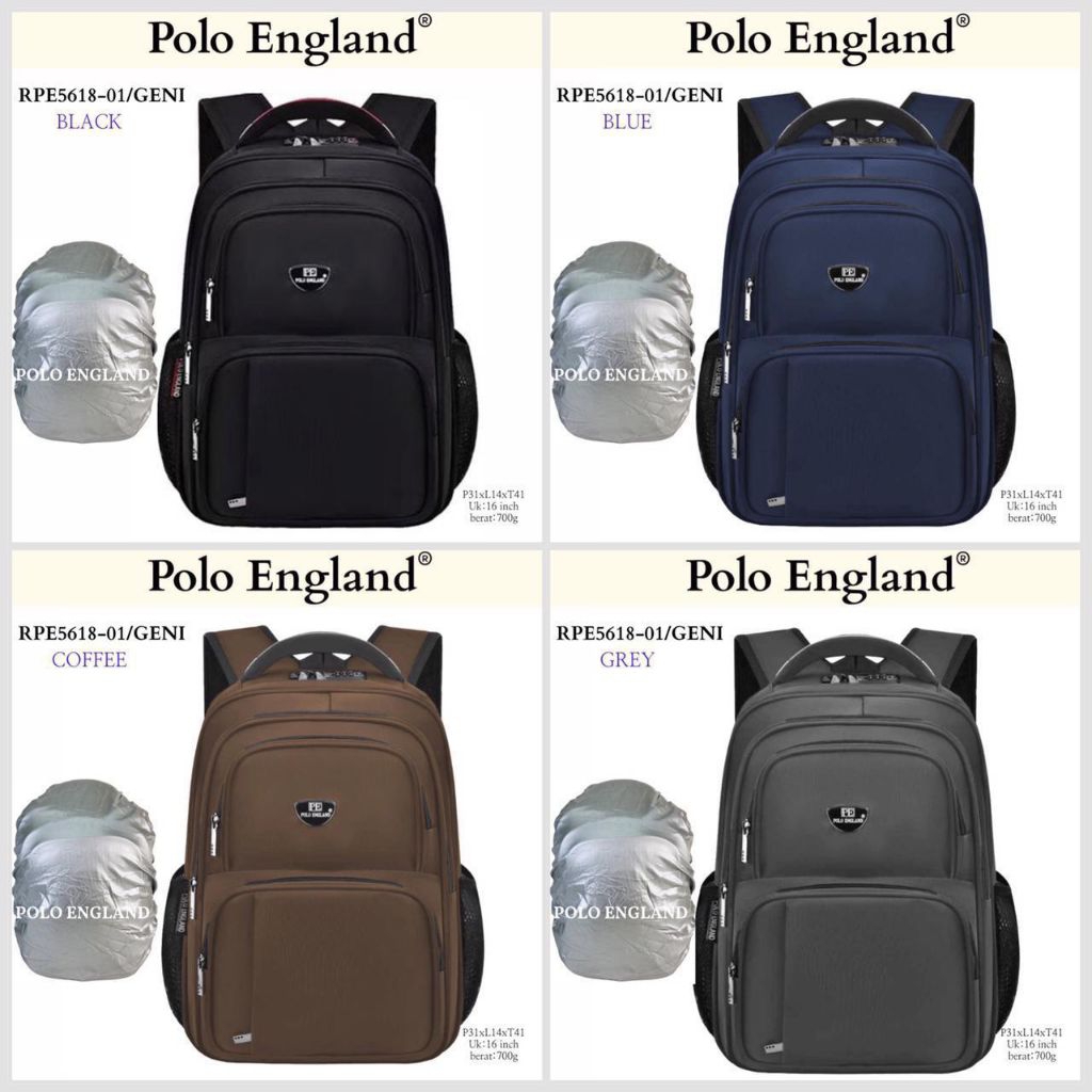 TAS RANSEL POLO ENGLAND TAS RANSEL LAPTOP TAS RANSEL MULTIFUNGSI (RPE5618/GENII)