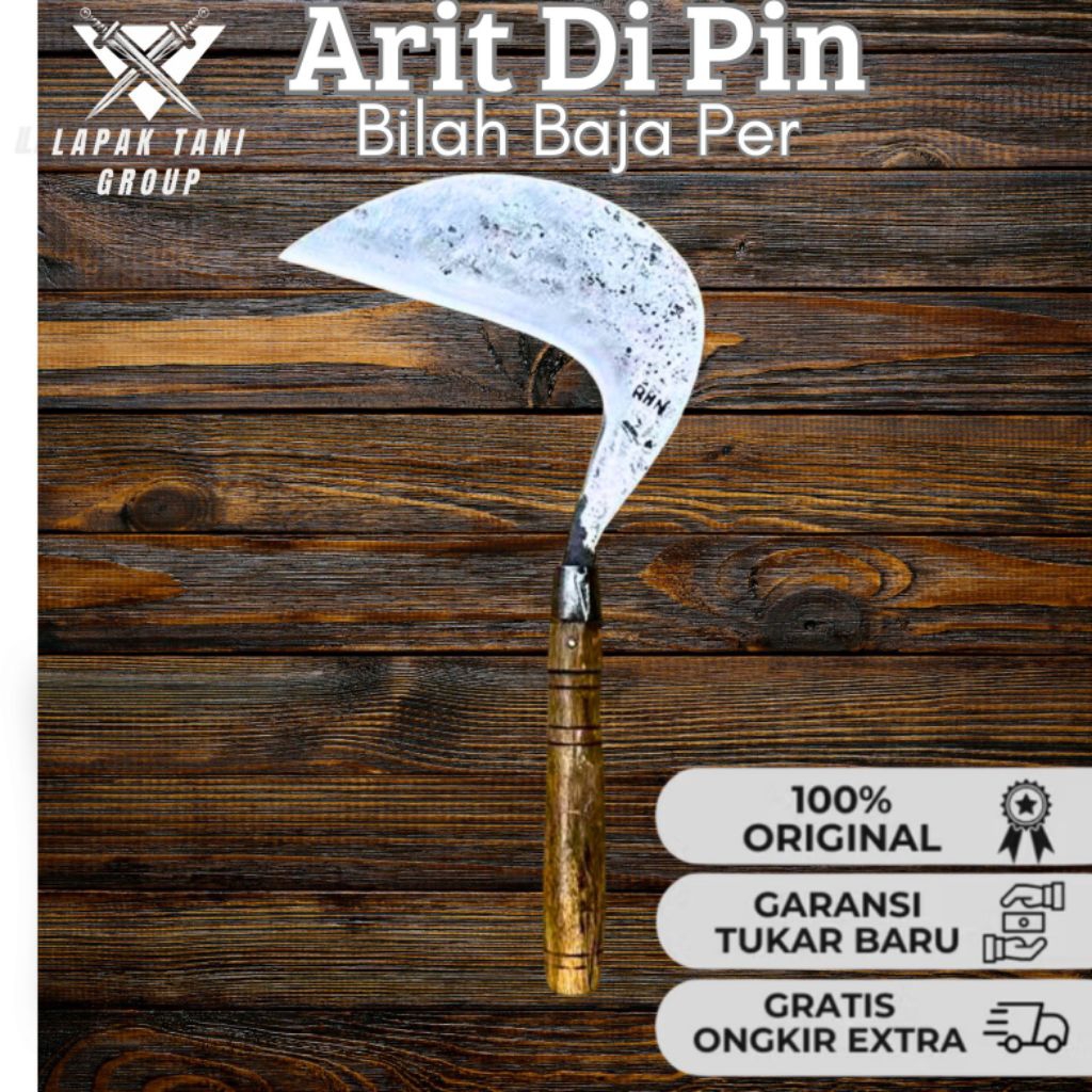 Arit  Pengarit Rumput  Sudah Di pin Baja Per Sonokeling – Original, Kokoh & Tajam Maksimal--