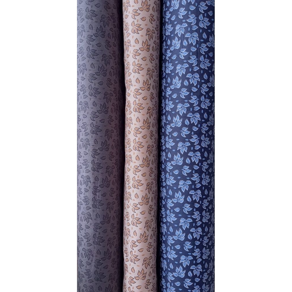 kain katun jepang motif daun kecil