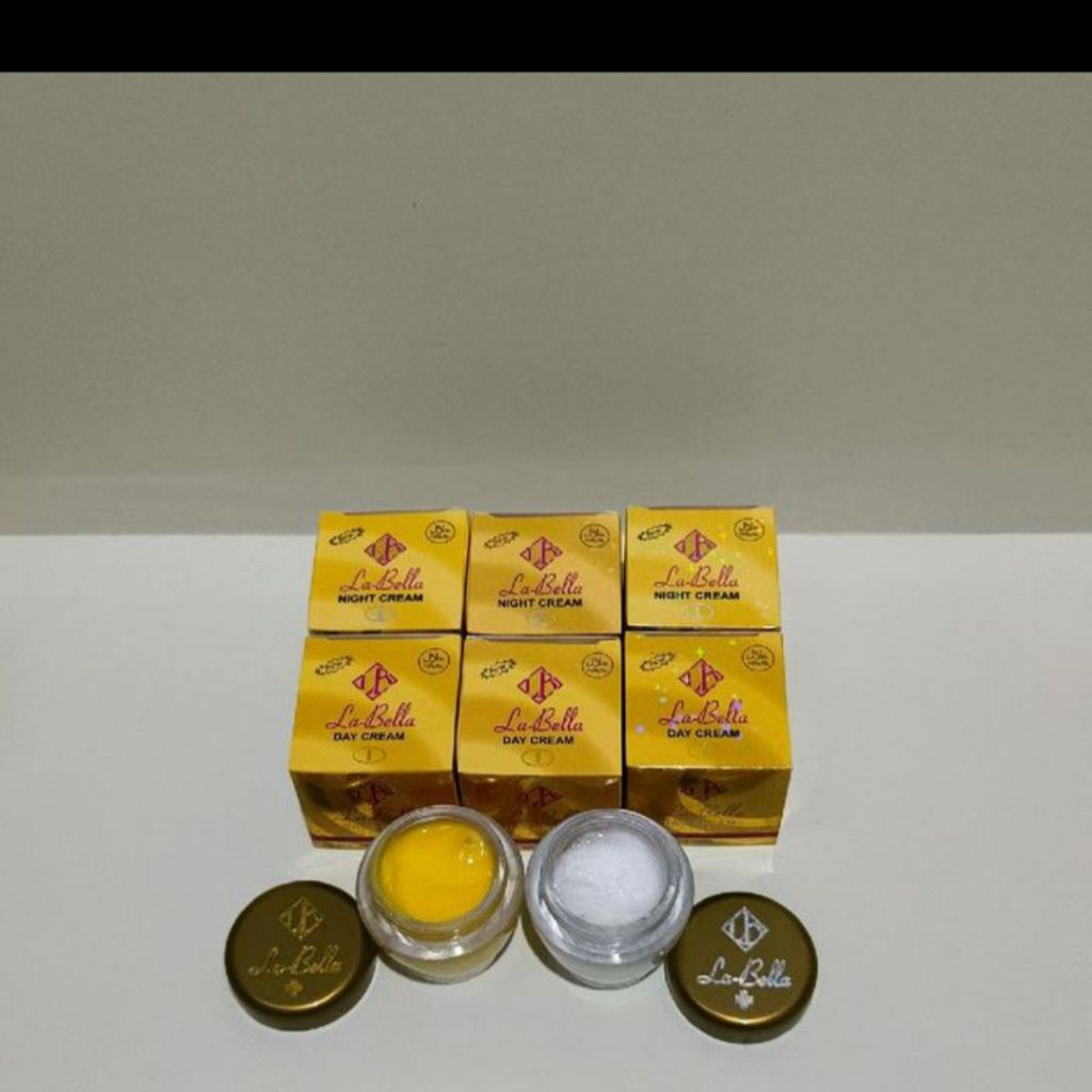 (6 Pcs) LABELLA Day & Night Whitening Cream Original Krim Perawatan Kulit Wajah