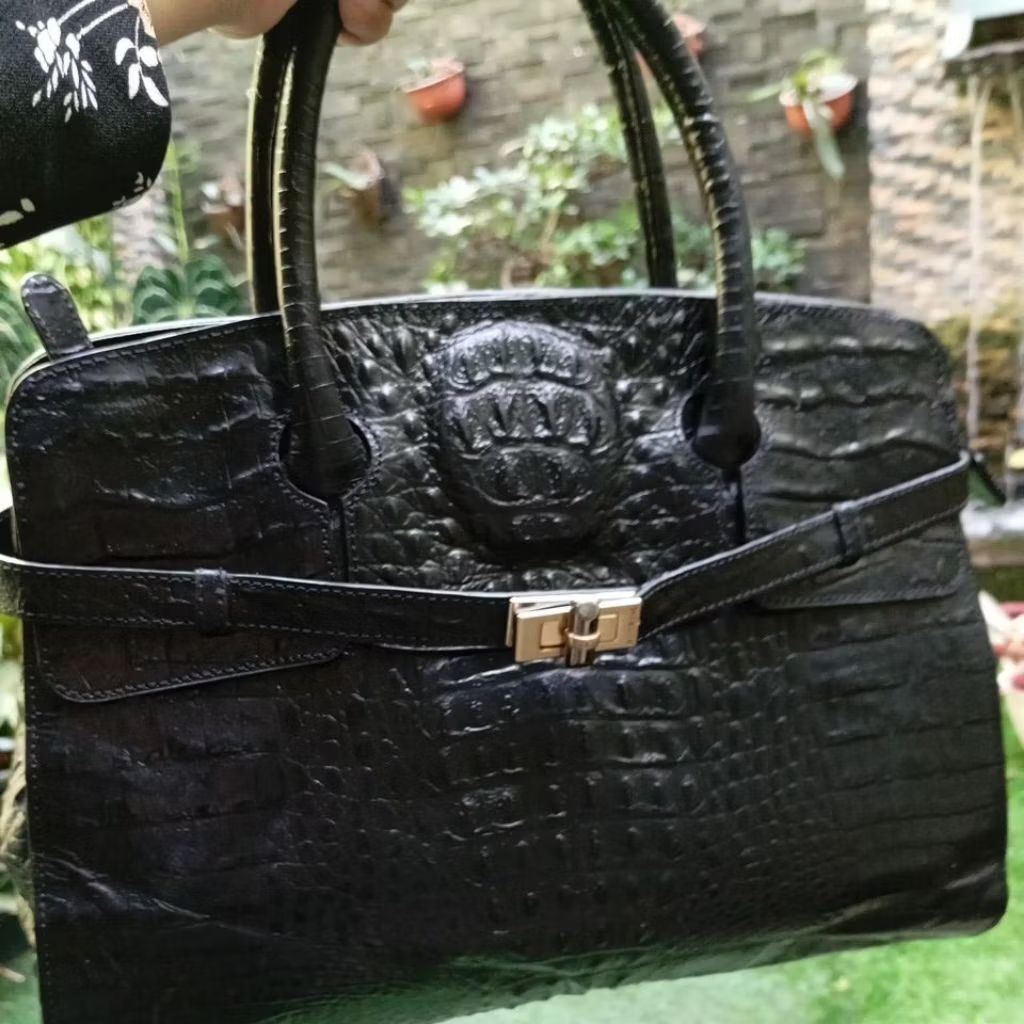 tas kulit buaya asli brand kookjac like new model kremes