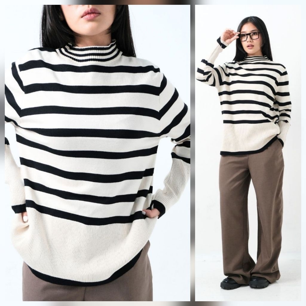 PINKDOSE ATASAN SWEATER RAJUT PREMIUM MOTIF SALUR