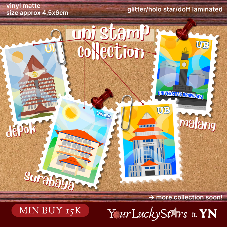 Sticker university stamp collection | UI UB Unair universitas