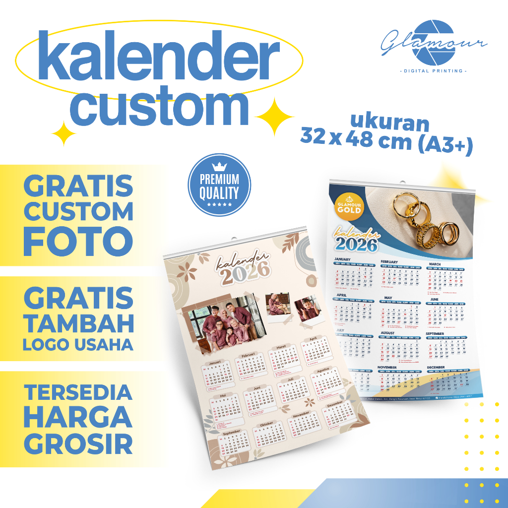 Kalender Custom Foto | Kalender Dinding Custom | Kalender Dinding Aesthetic | Kalender 2026