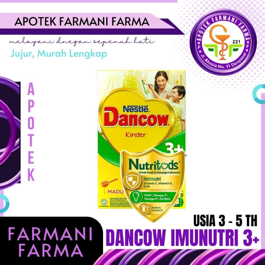 SUSU DANCOW IMONUTRI 3+ (USIA 3-5 TAHUN)/RASA COKLAT/RASA VANILA/RASA MADU/SUSU PERTUMBUHAN ANAK