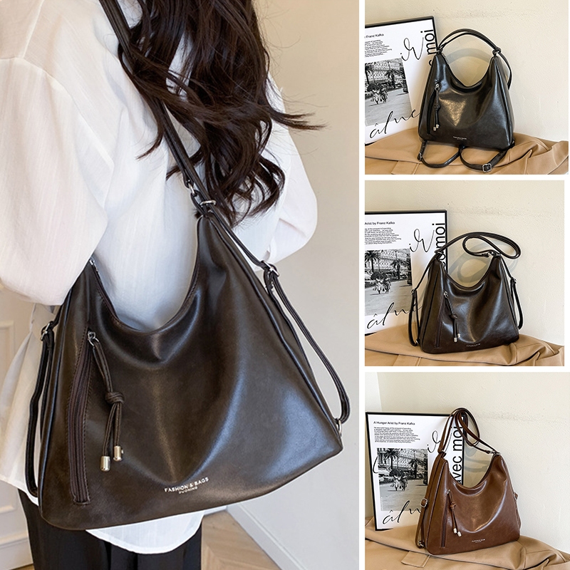 [READY STOCK] Tas jinjing Korea tas bahu berkapasitas besar kasual tas ransel retro untuk wanita