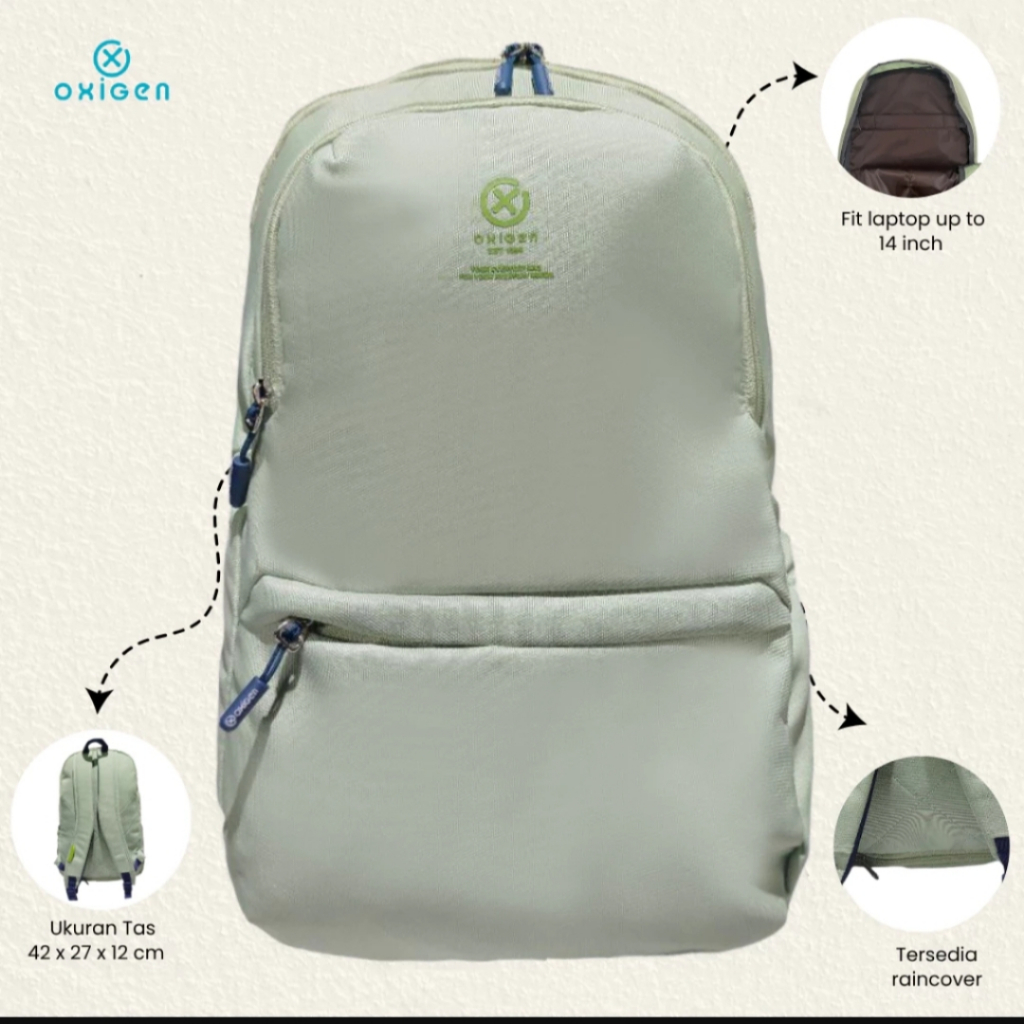 Oxigen Clay Tas Ransel Backpack Laptop Oxigen Original