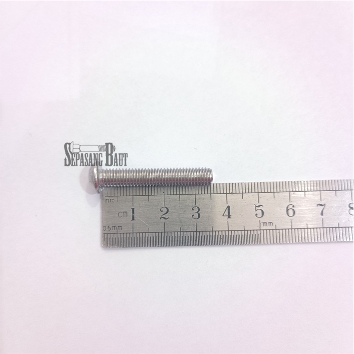 M6 x 35 Baut Button L Stainless 304 M6x35