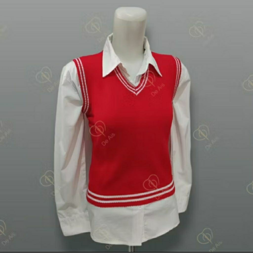 Rompi Rajut Anak SD / Vest Rajut Strip Terbaru