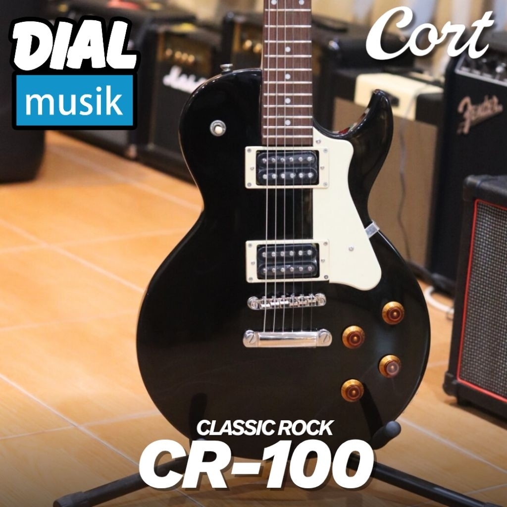 Cort CR100 Black - Gitar Elektrik Lespaul Classic Rock