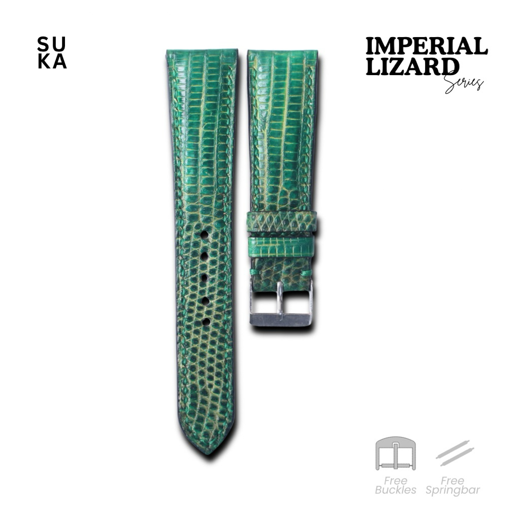 Sultan Green - The Imperial Lizard | Strap Jam Tangan Kulit Lizard Premium Handmade by Suka Strap
