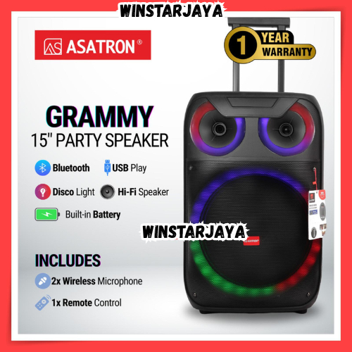 SPEAKER PORTABLE ASATRON 15 INCH ASATRON GRAMMY SPEAKER 15 IN ORIGINAL