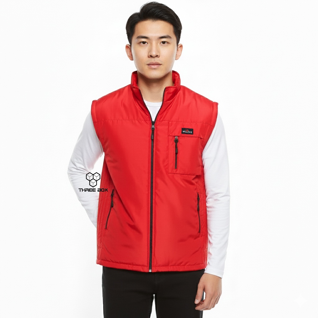 Rompi Vest Pria Wanita Parasut Red Size M L XL Big Size Jumbo 2XL 3XL 4XL 5XL