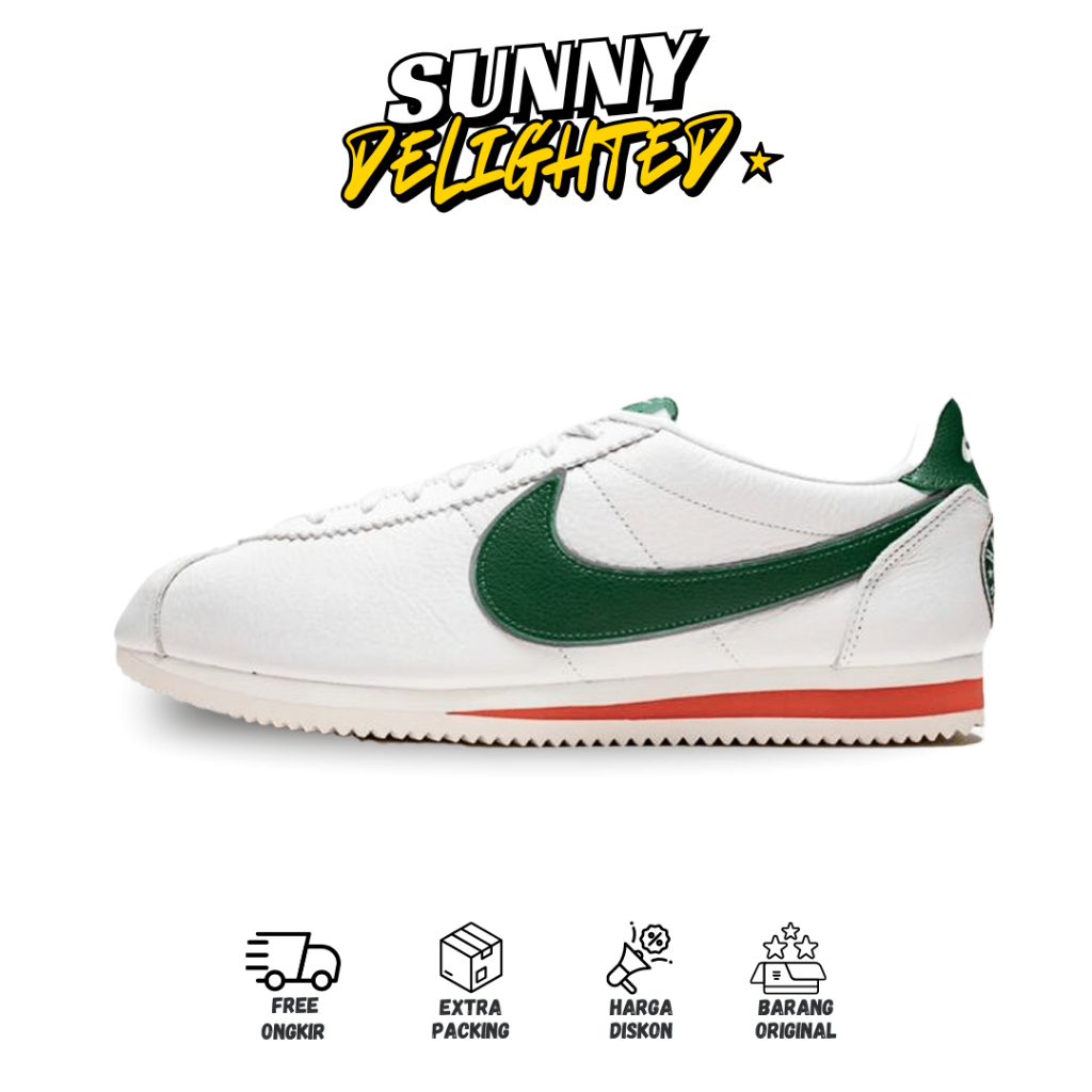 Sepatu Sneaker Lifestyle Nyaman Putih Hijau Merah For Pria Wanita | Sunny Delighted