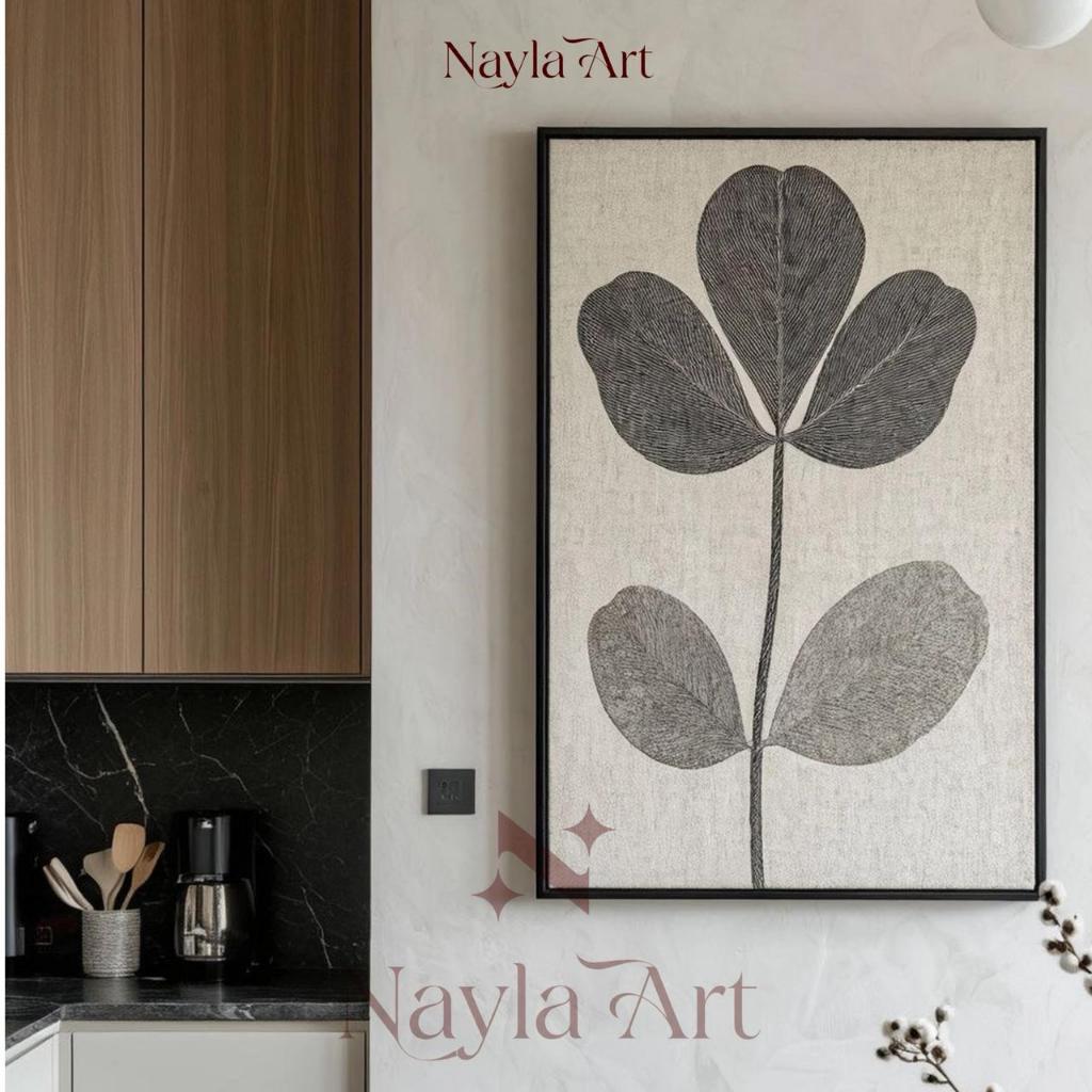 Lukisan abstrak minimalis Hitam putih