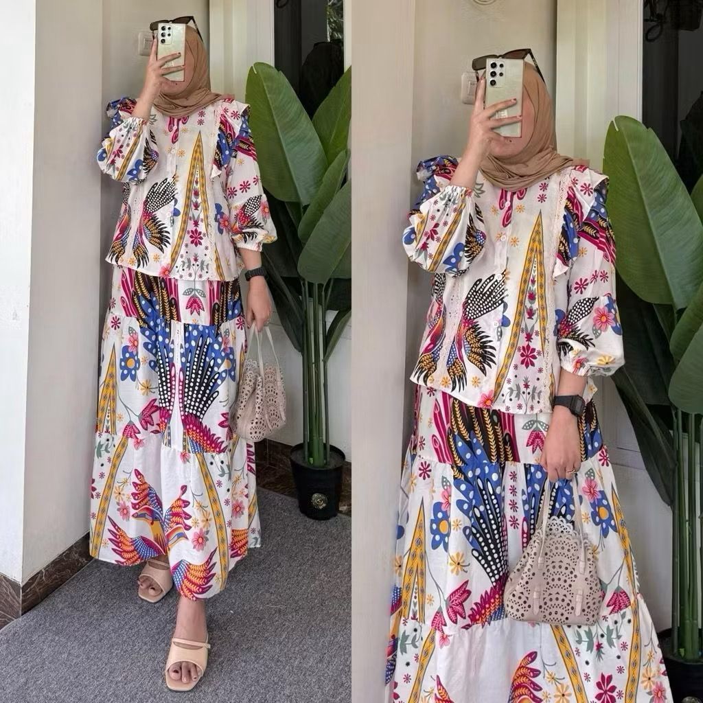 NEW  ZAYNA SET ROK RAYON VIRAL // ONE SET RAYON MOTIF // SETELAN ROK // ONE SET MAMIYA ROK WANITA //