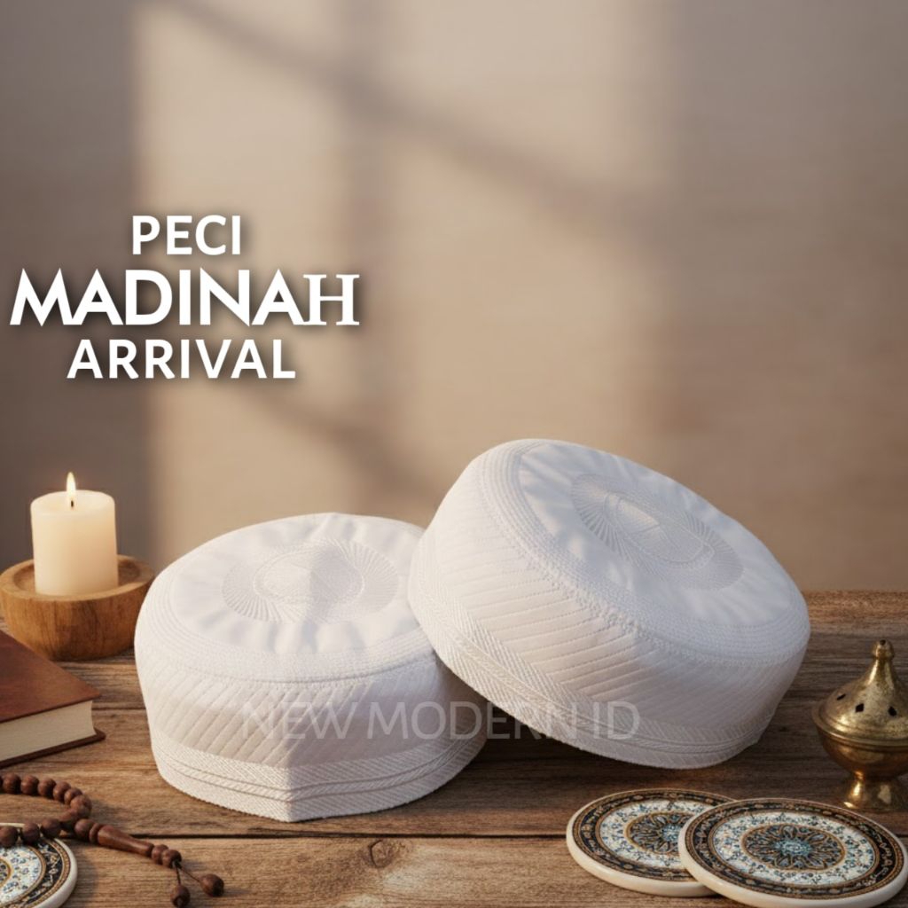 PECI MADINAH | SONGKOK BUGIS | PECI PUTIH KOPIAH ORIGINAL