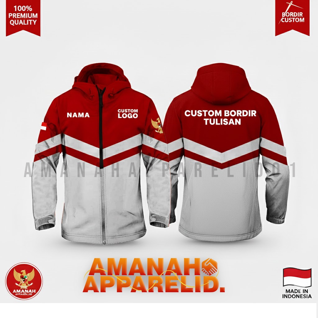 JAKET KOMBINASI PREMIUM CUSTOM BORDIR DESAIN SENDIRI FULL BORDIR