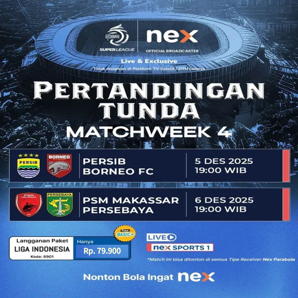 Paket Bola Liga Indonesia Receiver Nex Parabola K Vision