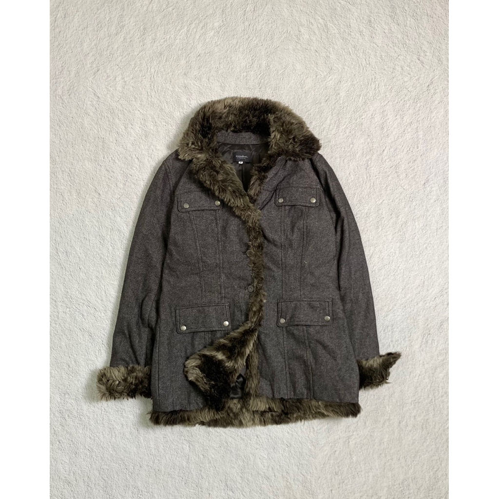 JAKET FUR Y2K INDIE GOTHIC PUNK