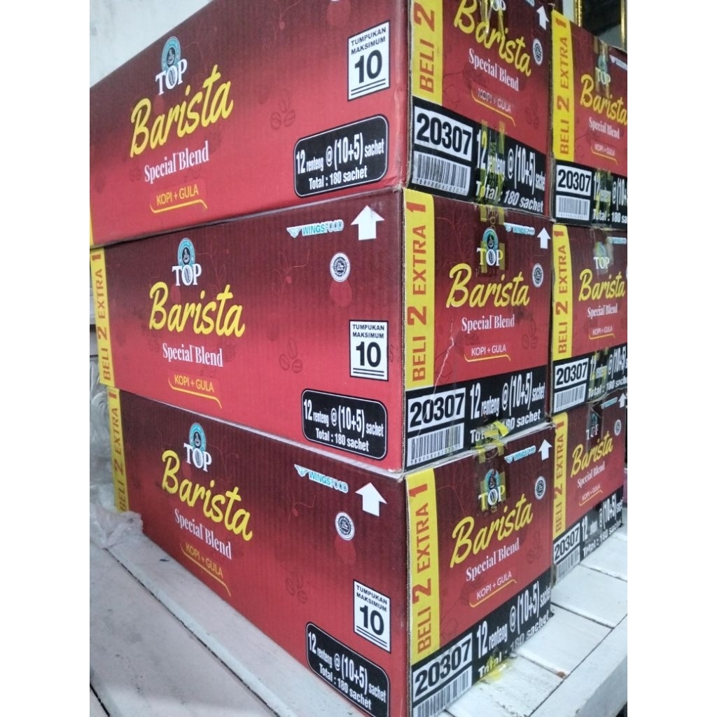 Top kopi barista karton isi 180 sachet