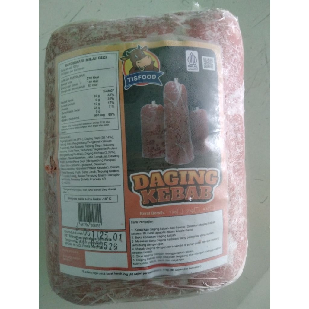 Daging Kebab Tisfood 1kg Tanpa Tiang