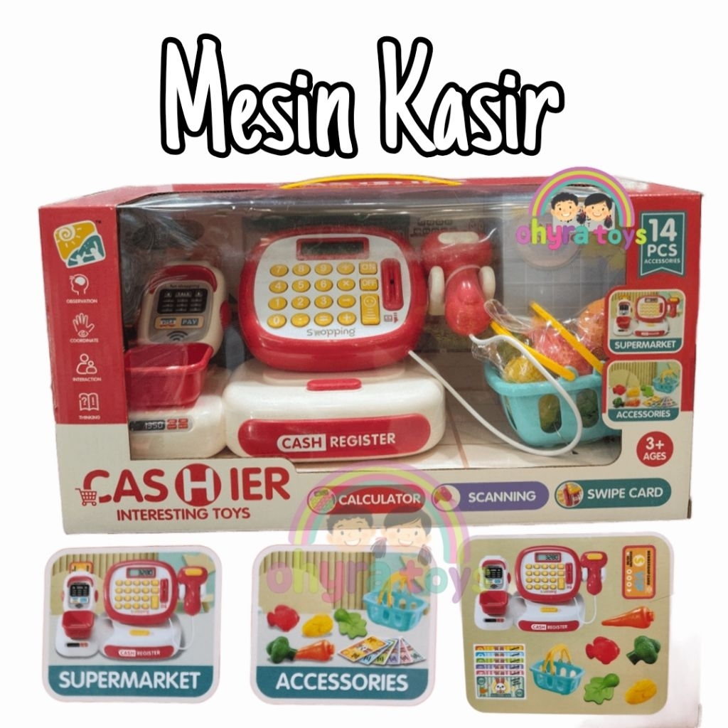 Mainan Anak Mesin Kasir Lengkap Dengan Kartu Dan Keranjang Belanja