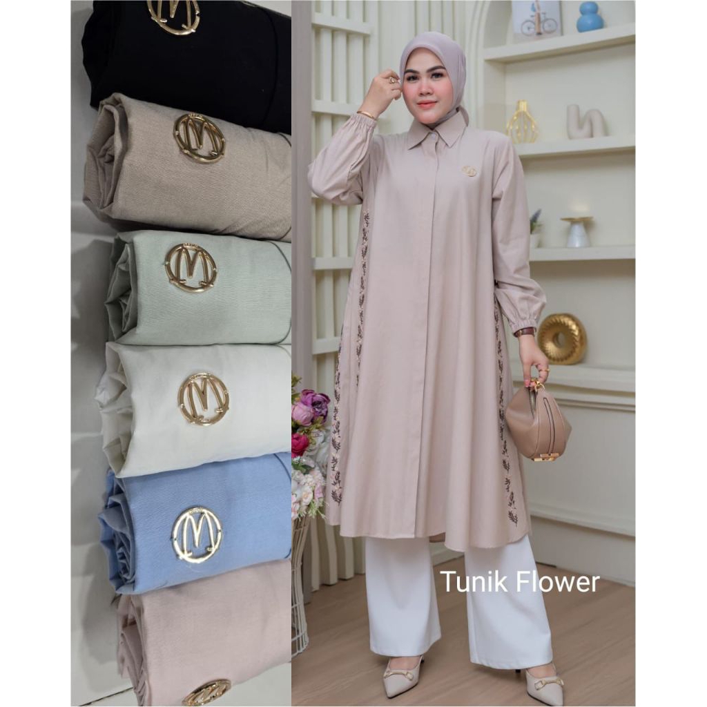 Tunik Flower Winody Update Fashion Terbaru Winody Tunik Wanita Kekinian Hijab friendly