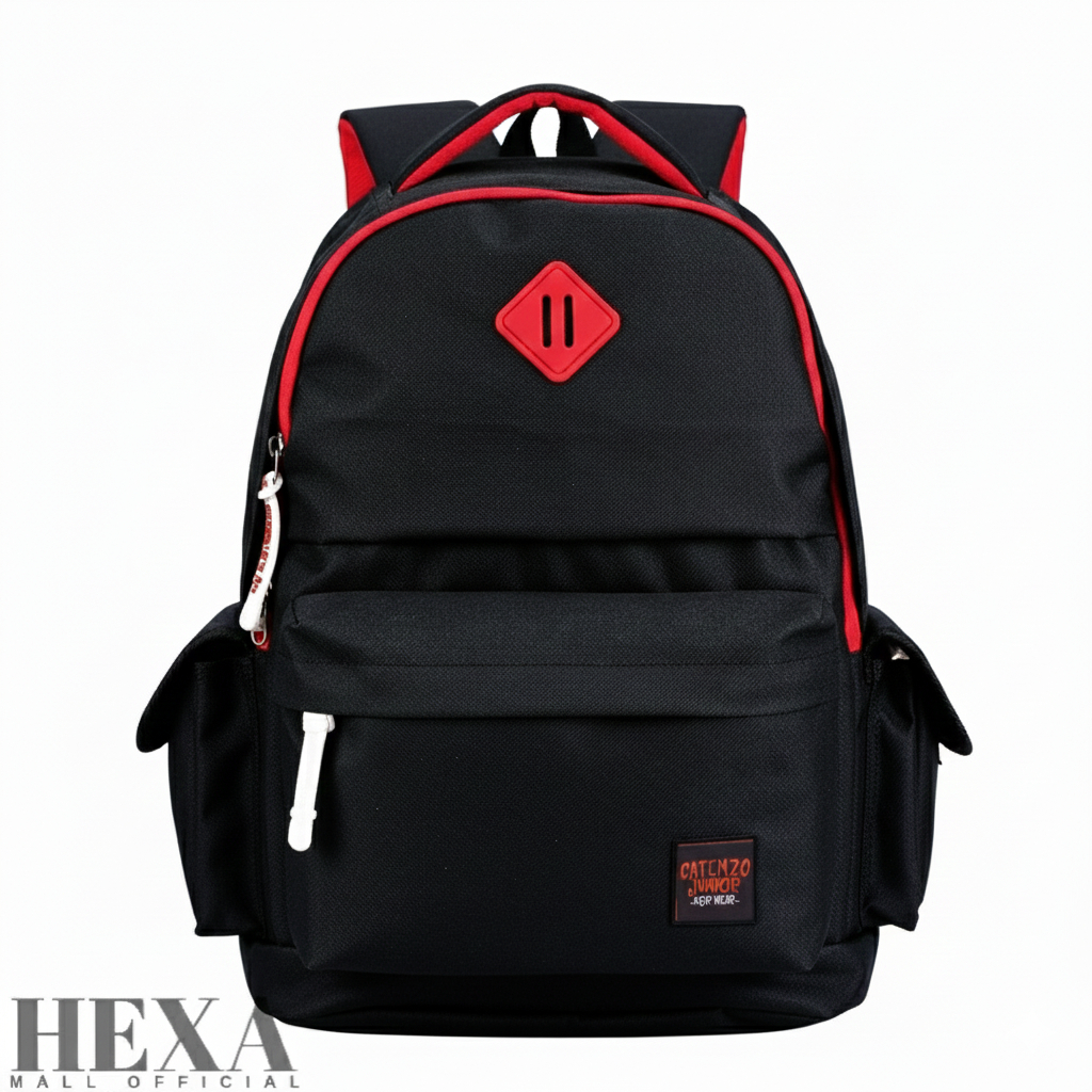 Tas Ransel Gendong Backpack Sekolah Anak Laki Laki Cowok Hitam Gratis Raincover TK SD - HEXA MALL