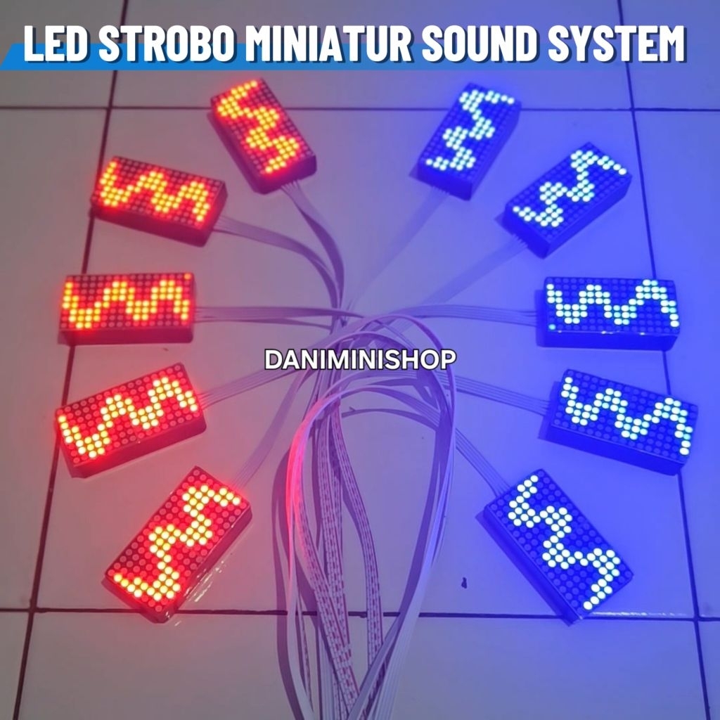 Lampu Miniatur Sound LED Strobe Mini Animasi Otomatis