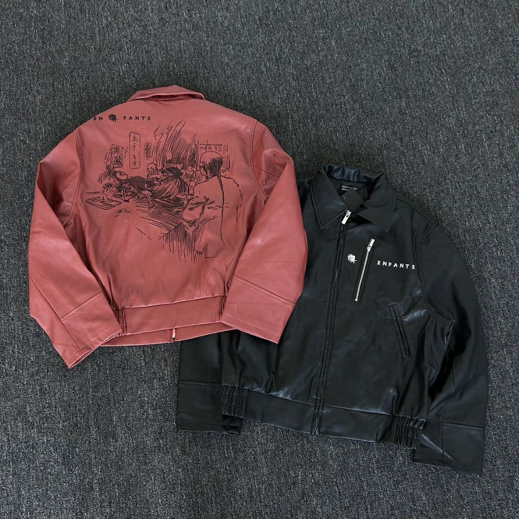 Enfants Riches Deprimes Red and black Leather Jacket-2506