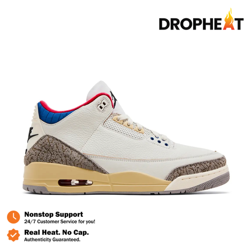 Sepatu Nike Air Jordan 3 Retro Seoul 2.0 White Cream Beige Sneakers Authentic