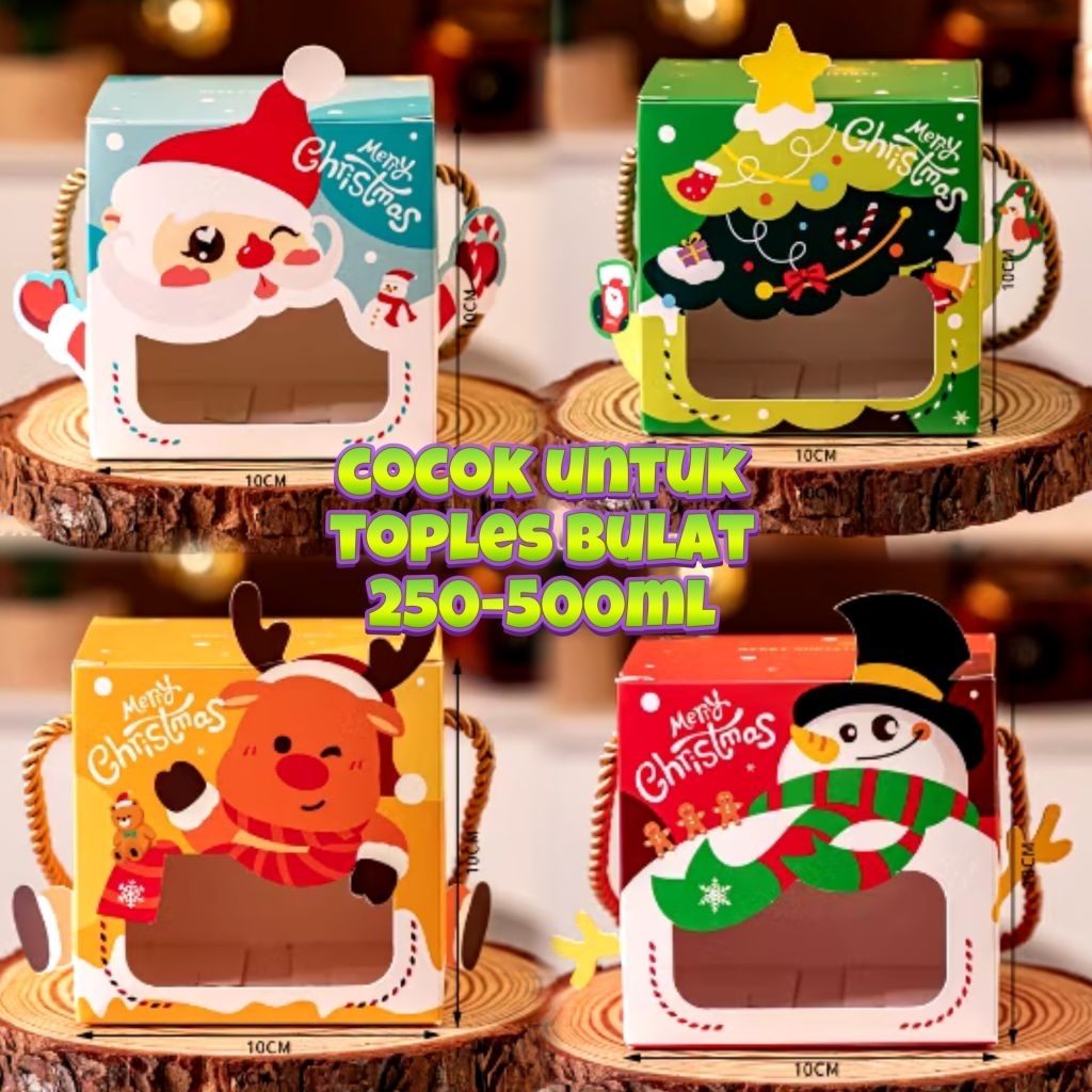10x10cm Box Natal. Christmas Box. Hampers Natal. Kotak Natal.