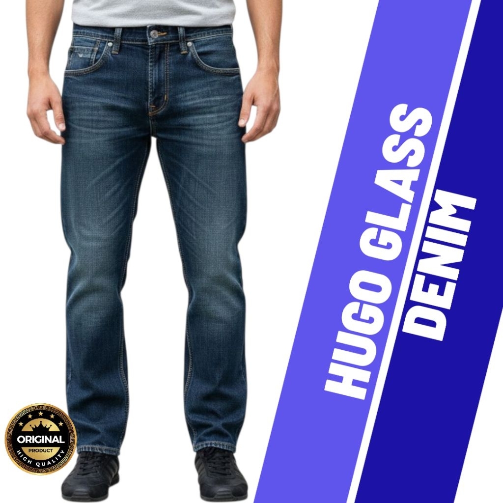 Celana Jeans Denim Pria Original 100% Celana HUGO GLASS ORIGINAL Jeans Panjang selved fidding Bahan 