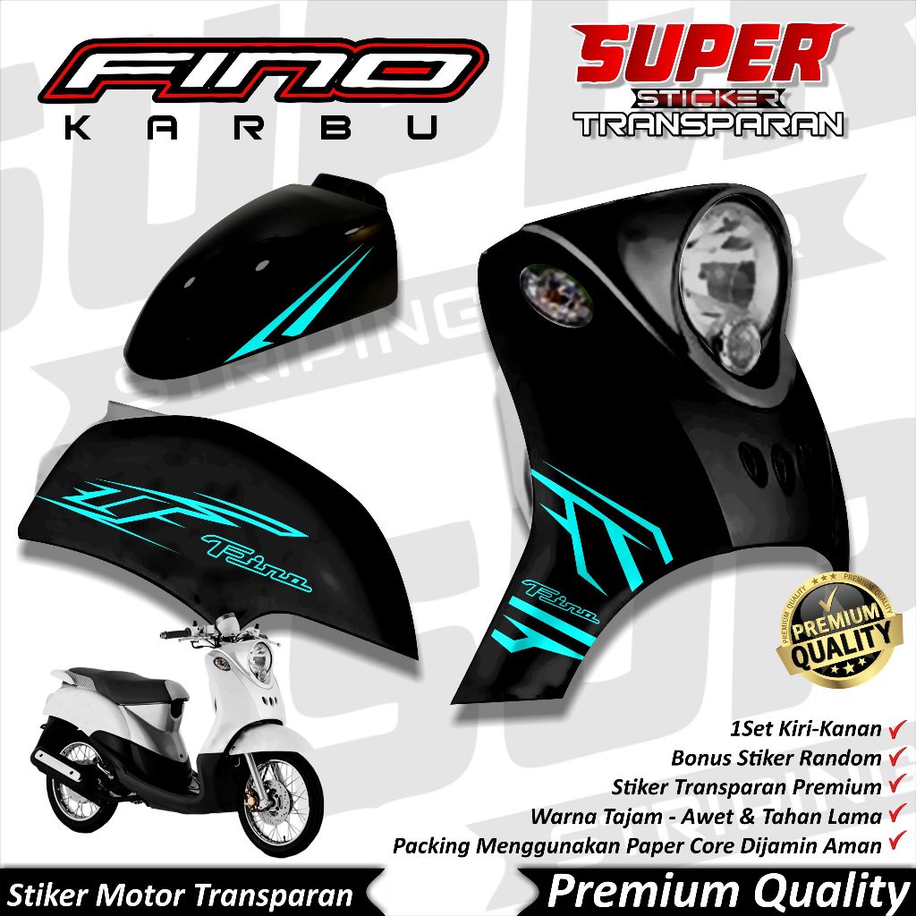 Stiker Fino Karbu Anti Luntur keren Striping Transparan Bening Fino Striping Transparan Yamaha Fino 