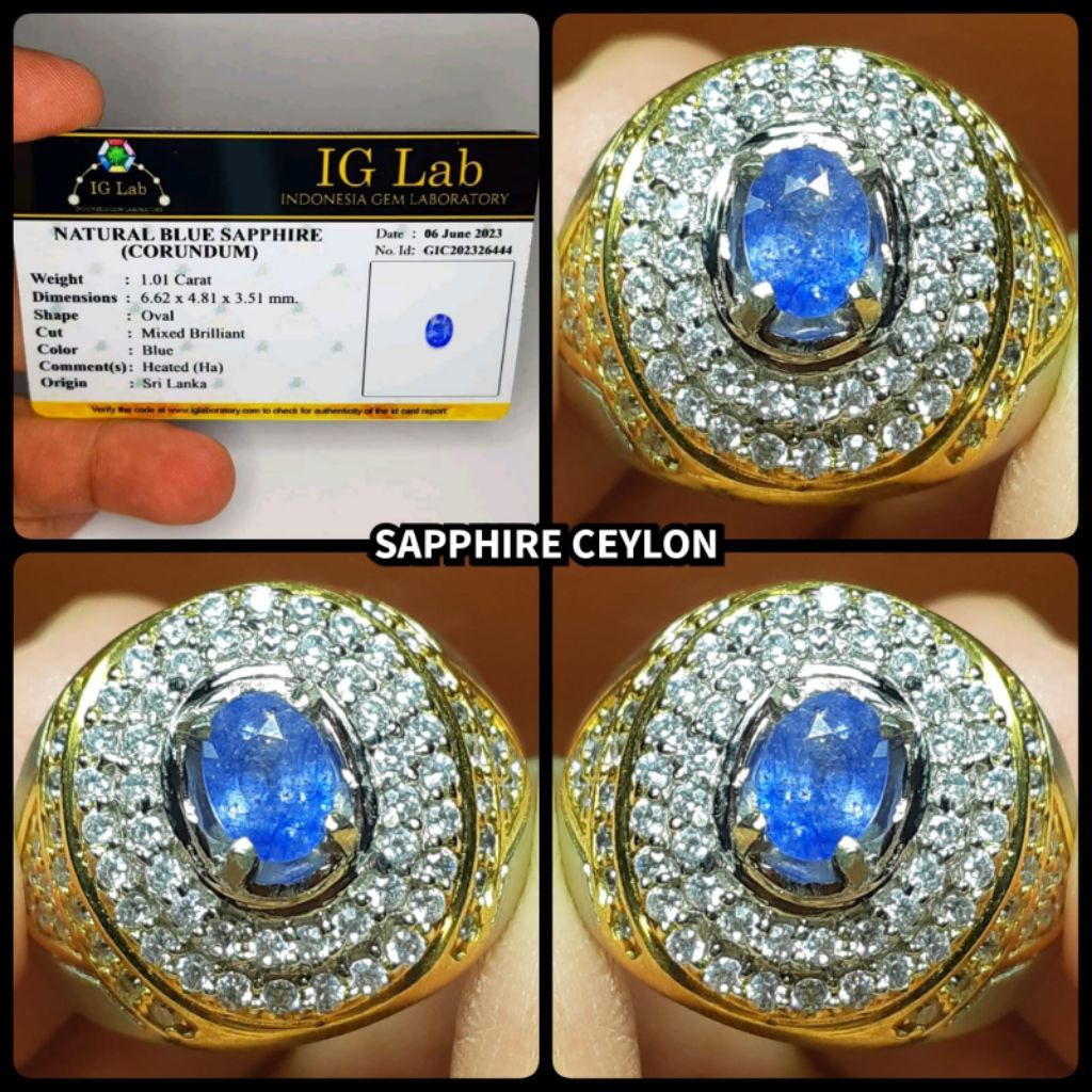 Blue sapphire kristal asli Srilanka Ceylon ya