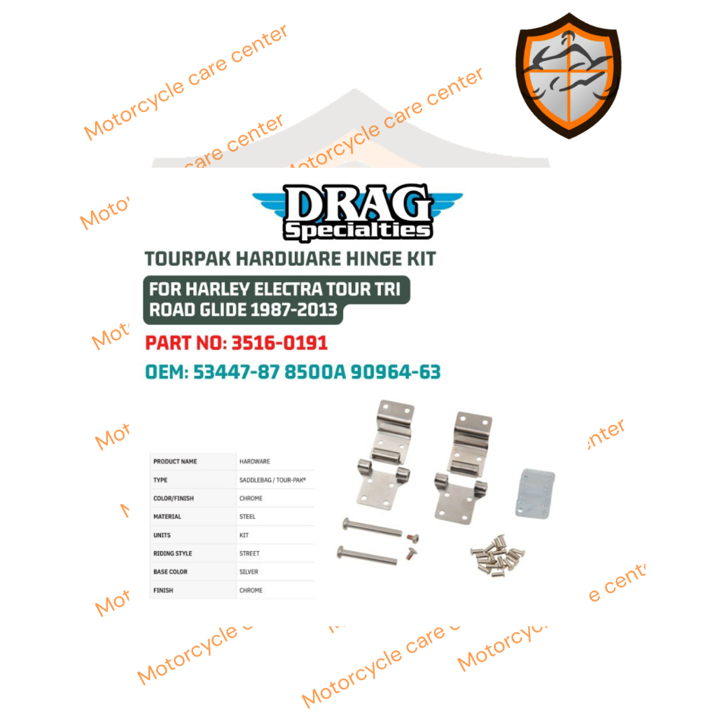 TOURPAK HARDWARE HINGE KIT HARLEY ELECTRA TOUR TRI ROAD GLIDE 1987-2013 3516-0191 OEM 53447-87 8500A