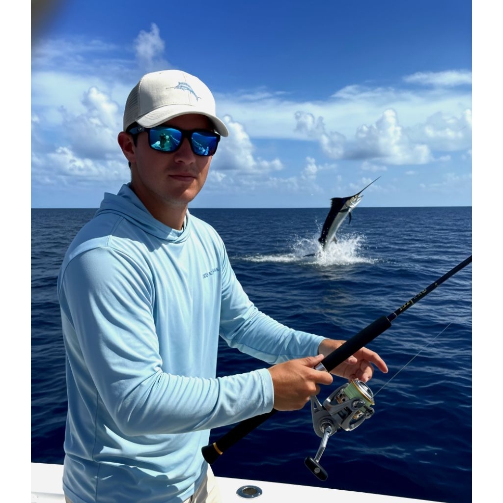 Topi Trucker Logo Ikan Marlin Tommy Bahama Original Second Warna Cream