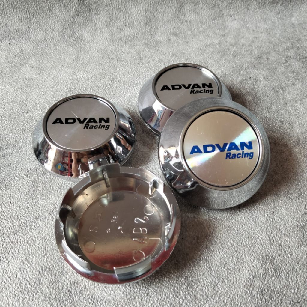 tutup dop velg variasi racing kerucut crom advan diameter luar 6.8cm diameter dalam 6.2cm