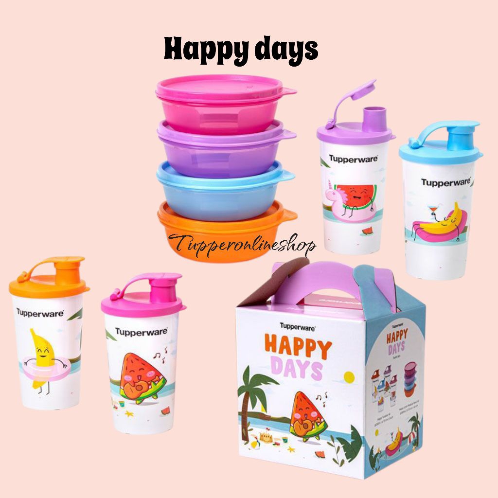 Happy day set tupperware promo set tempat makan dan minum anak