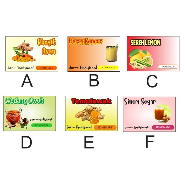 sticker minuman/ sticker jamu/ sticker kunyit asam/ stiker sinom
