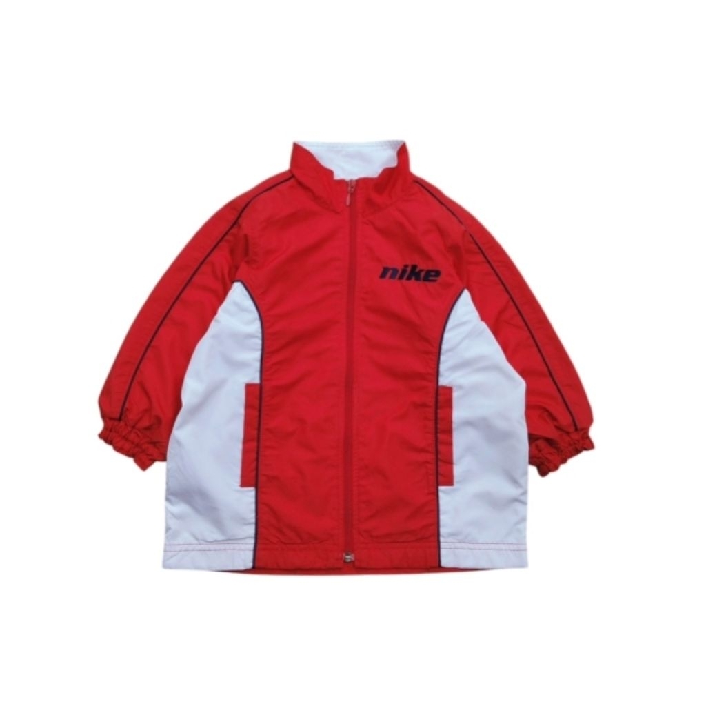 NIKE kids big logo jacket windbreaker size 90 fit 3 th (P46xL39)