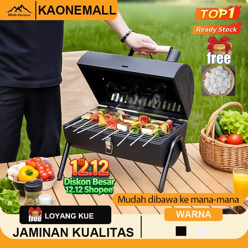 Portable Camping Grill / Panggangan BBQ / Peralatan Berkemah / Pemanggang Camping Pakai Arang / Alat