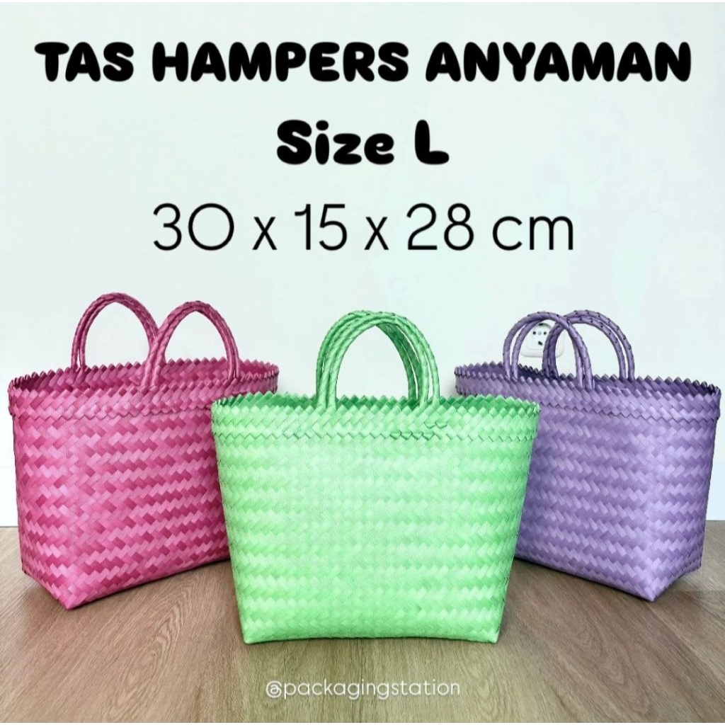 TAS HAMPERS ANYAMAN SIZE L / TAS SOUVENIR HAJATAN ULANG TAHUN / TAS HAMPERS NATAL LEBARAN / GOODIE B