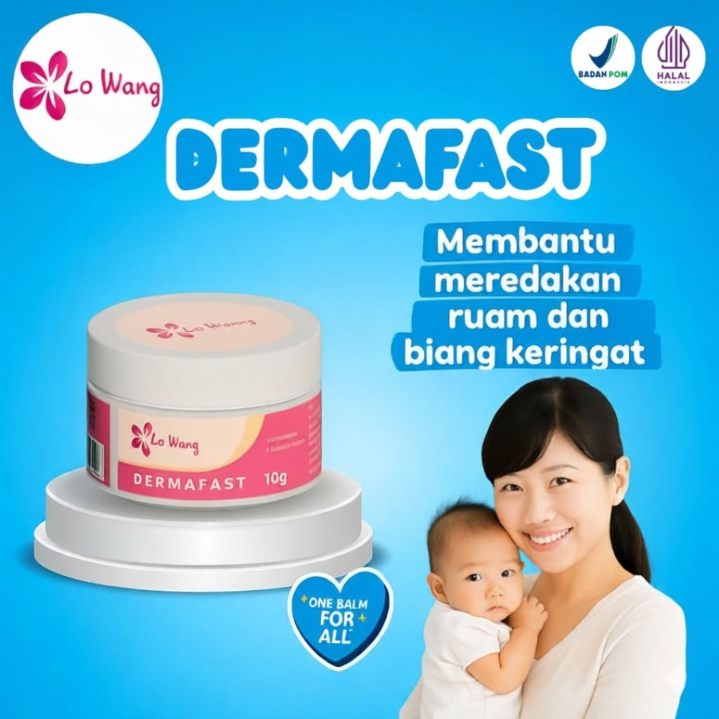 Salep LO WANG Dermafast Balm 10g Untuk Ruam Bayi dan Biang keringat pada Bayi popok